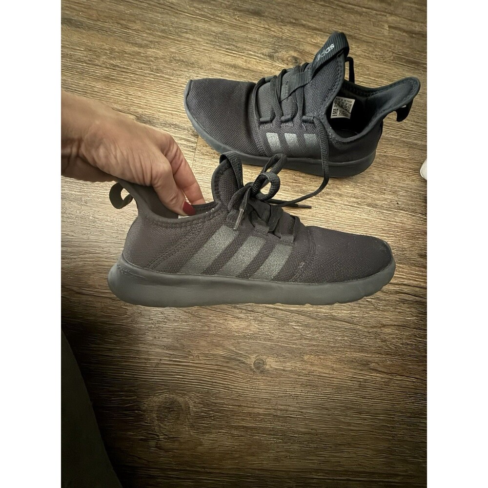 Women’s Adidas Size 7 All Black Cloudfoam Running Shoe Restaurant Shoe - Picture 5 of 7